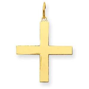    14kt 5/8in Laser Design Greek Cross/14kt Yellow Gold Jewelry