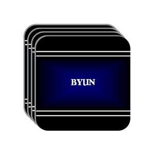 Personal Name Gift   BYUN Set of 4 Mini Mousepad Coasters (black 