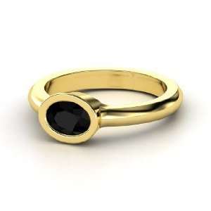  Byzantium Ring, Oval Black Onyx 14K Yellow Gold Ring 