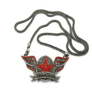  Lil Boosi Super Bad Wing Pendant Necklace w/Franco Chain 