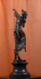 Solid Art Deco Spring Lady Dancer Bronze Statue by Bruno Zach Figurine 