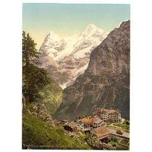  Photochrom Reprint of Murren, Hotel des Alps, Bernese 
