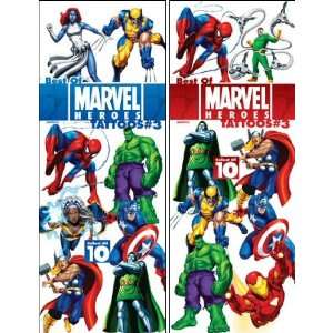    Best of Marvel Comic Heroes 3 Vending Tattoos Toys & Games