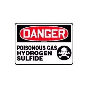  DANGER POISONOUS GAS HYDROGEN SULFIDE (W/GRAPHIC)I Sign 