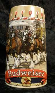 Budweiser Clydesdales, Beer Stein, 1986 Holiday  