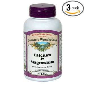 Natures Wonderland Calcium & Magnesium Tablets, 1000 mg/500 mg, 100 