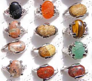wholesale lots 100pcs assorted natural stone rings FREE  
