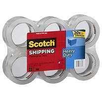   Scotch   6 Rolls Heavy Duty Shipping Packing Tape 20x Stronger  
