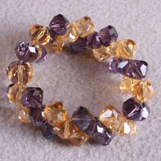 Charming Faceted Crystal Glass Beads Stretchy Bracelet  