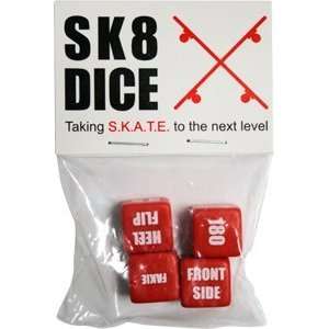    Sk8 Dice Original Game Set Red Skate Toys