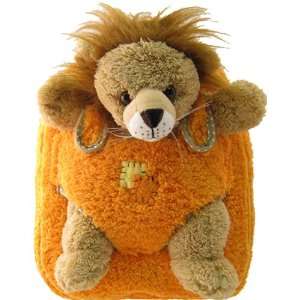   Kids Orange Plush Backpack with Lion Stuffie item#kk8277 Toys & Games