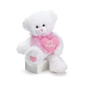   Plush Bear Trimmed In Pink Wonderful New Baby Gift Idea Toys & Games