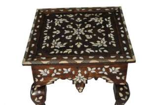 Syrian Mother of Pearl Inlaid Wood Coffee – Side   End Table  