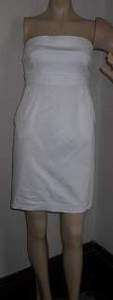 NEW YORK & COMPANY 12 WHITE LACE STRAPLESS DRESS L Straight Cotton 