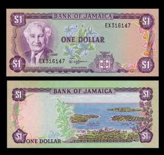 DOLLAR Note JAMAICA 1982   BUSTAMANTE Portrait   UNC  