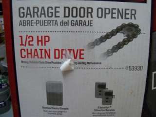  Craftsman garage door opener 53930 1/2 hp chain drive new  