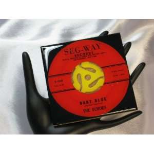  The Echoes 45 RPM Record Drink Coaster   Baby Blue 