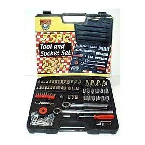  75 Piece Tool and Socket Set Standard and Metric Socket 