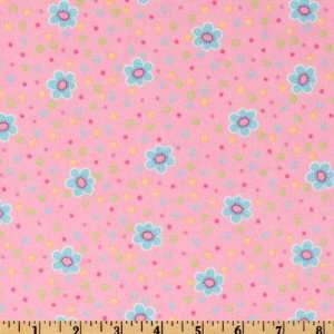  44 Wide Moda Girlie Girl Flannel Daisies Pink Fabric By 