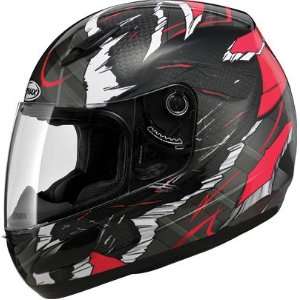 GMAX GM48 Full Face Street Motorcycle Helmet   Shattered Red/Black XS 