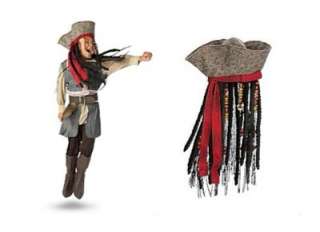  Jack Sparrow Pirate Costume & Hat with Hair Set or 