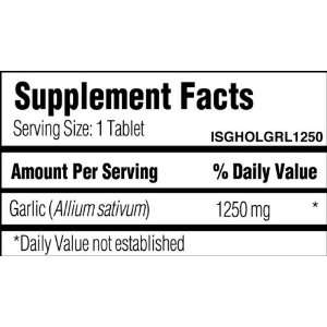  Odorless Garlic Tablets 1250mg