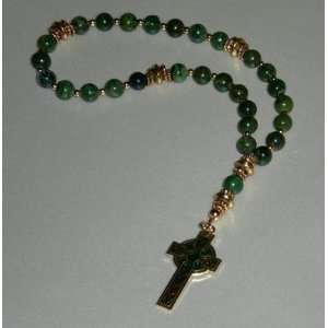  African Jade Celtic Anglican Rosary 