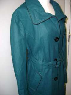 Steve Madden Teal Belted Tiered Wool Coat NWT $280  