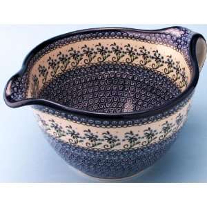  Polish Pottery Large Batter / Mixing Bowl 6 H x 9 1/4 W 