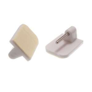 SELF ADHESIVE STICK ON END HOOKS FOR NET CURTAIN WIRE WHITE ( pack of 