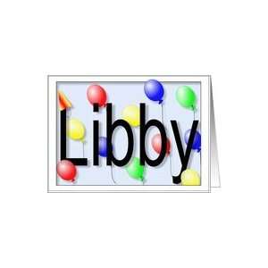  Libbys Birthday Invitation, Party Balloons Card Toys 