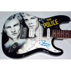  Police Autographed Signed Airbrush Guitar & Proof PSA/DNA 