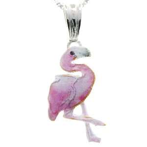  Caribbean Pink Flamingo Pendant w/ Necklace by Zarah 