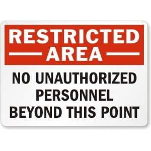 com Restricted Area No Unauthorized Personnel Beyond this Point High 
