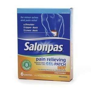  Salonpas Pain Relieving Gel Patch, Hot, 6 ea Health 
