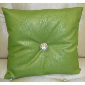  Carnaby Street Pillow in Green & Gold Faux leather 