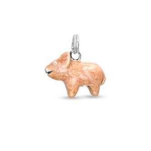  Enamel Pig Charm in Sterling Silver RINGS Jewelry