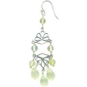  Ster Silver Yellow & Clear Crystal Opalite Earrings 