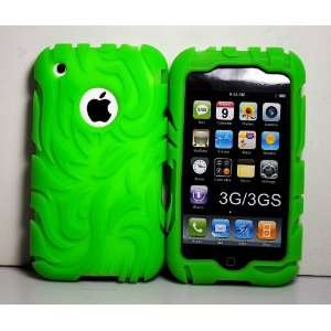  Green Soft Silicone Laser Cut Back Snap on Hard Skin Shell 