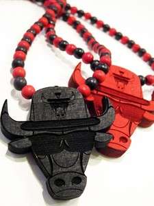 NYC GoodWood Chicago Bulls Necklace Red and Black  