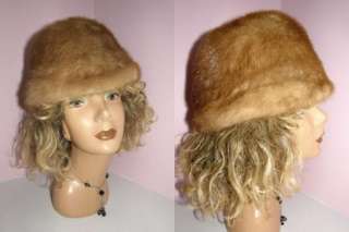 DESIRABLE REAL NATURAL MINK FUR CLOCHE HAT 23  