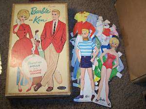 1963 MATTEL Whitman Barbie Ken Cut Out Paper Dolls, Box  