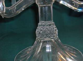 Large Crystal Pressed Glass 3 Lite Candelabra Austrian  