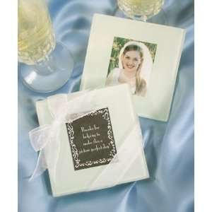  Coaster Favors Set of 2, Glass Photo Coasters Health 