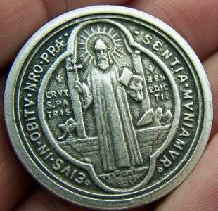 Pocket Devotion To Saint St Benedict Exorcism Prayer Coin Catholic 