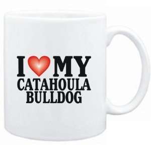    Mug White  I LOVE Catahoula Bulldog  Dogs