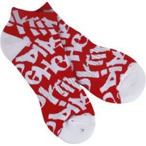  DGK Fat Tip Low Socks White/Red   Single Pair Sports 