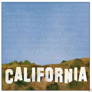 CALIFORNIA SIGN 12x12 scrapbooking paper BT  