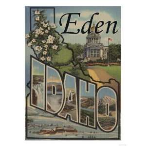  Eden, Idaho   Large Letter Scenes Giclee Poster Print 