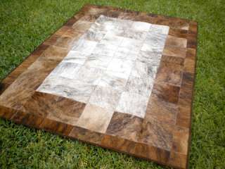 Patchwork Rug Cowhide Cow Hide Skin Carpet Leather F1  